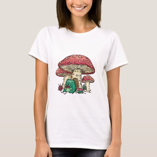 Kikker van de katoenkern met champignon t-shirt (Voorkant)