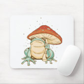 Kikker van de katoenkern met paddenstoel muismat (Met muis)