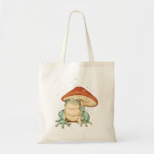 Kikker van de katoenkern met paddenstoel tote bag (Voorkant)