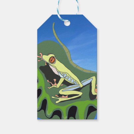 Kikker van de klimboom cadeaulabel (Voorkant)