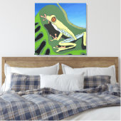 Kikker van de klimboom canvas afdruk (Insitu (Slaapkamer))