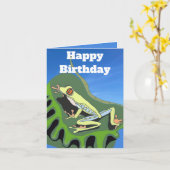 Kikker van de klimboom kaart (Gele Bloem)