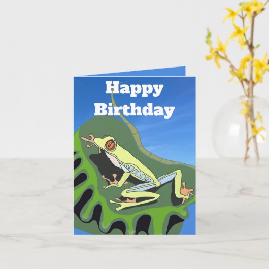 Kikker van de klimboom kaart (Gele Bloem)