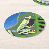Kikker van de klimboom ronde kartonnen onderzetter (Gebogen)