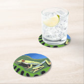 Kikker van de klimboom ronde kartonnen onderzetter (Insitu)