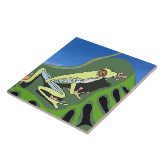 Kikker van de klimboom tegeltje (Zijkant)