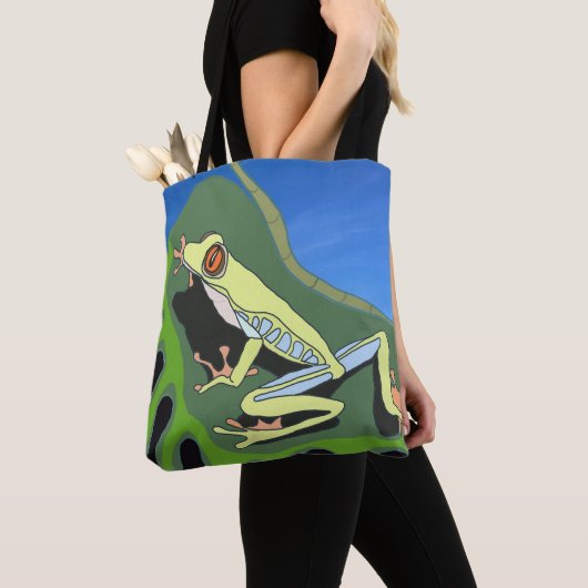 Kikker van de klimboom tote bag (Dichtbij)