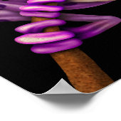 Kikker van de Paarse kikker met oogbril op zwart Poster (Hoek)