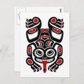 Kikker van de rode en zwarte Haida-boom Briefkaart (Voorkant / Achterkant)