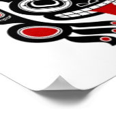 Kikker van de rode en zwarte Haida-boom Poster (Hoek)