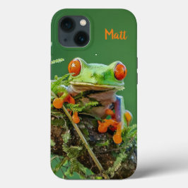 Kikker van de rode ogen op maat op een tak Case-Mate iPhone case