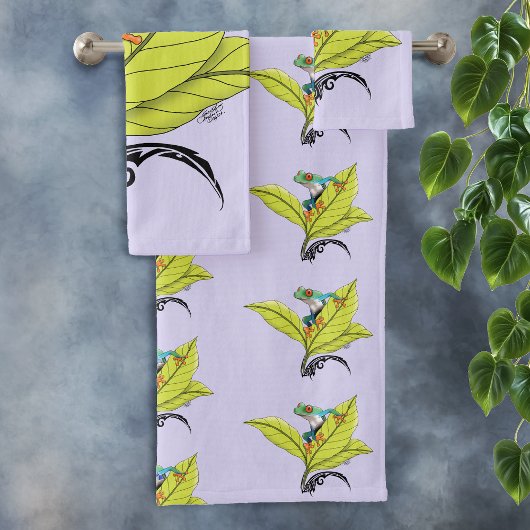 Kikker van de rode oogboom bad handdoek