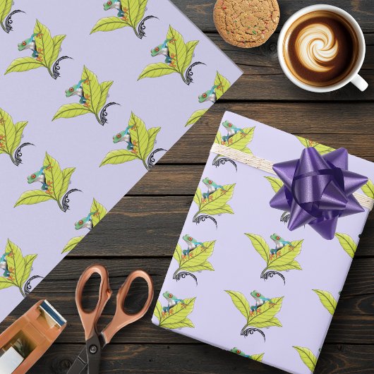 Kikker van de rode oogboom cadeaupapier