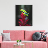Kikker van de rode oogboom canvas afdruk (Insitu (Woonkamer))
