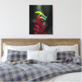 Kikker van de rode oogboom canvas afdruk (Insitu (Slaapkamer))