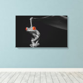 Kikker van de rode oogboom canvas afdruk (Insitu (Houten vloer))
