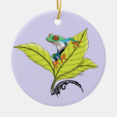 Kikker van de rode oogboom keramisch ornament (Voorkant)