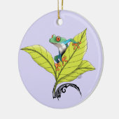 Kikker van de rode oogboom keramisch ornament (Links)