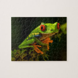 Kikker van de rode oogboom legpuzzel