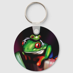 Kikker van de rode oogboom sleutelhanger