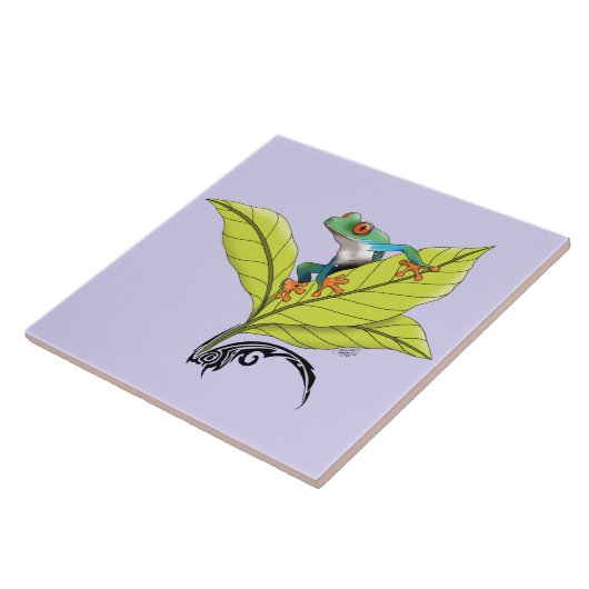 Kikker van de rode oogboom tegeltje (Zijkant)