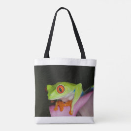 Kikker van de rode oogboom tote bag