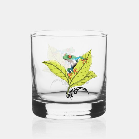 Kikker van de rode oogboom whisky glas (Voorkant)
