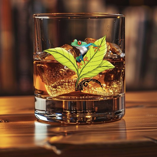 Kikker van de rode oogboom whisky glas