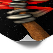 Kikker van de rode rode boom met oogbril met sterr poster (Hoek)