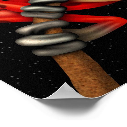 Kikker van de rode rode boom met oogbril met sterr poster (Hoek)