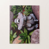 Kikker van de tuinschilderij Cute Flower Kikker Legpuzzel (Verticaal)