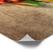 Kikker van de uistaboom die een akoestische gitaar poster (Hoek)