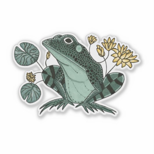 Kikker van de vijver Sticker (Voorkant)
