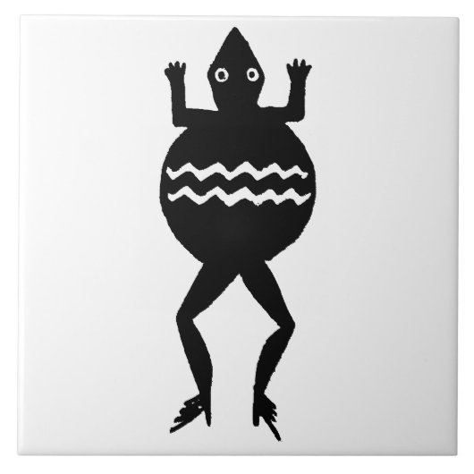 Kikker van de Zuidwestelijke Kunstoude Mimbres Pot Tegeltje (Voorkant)