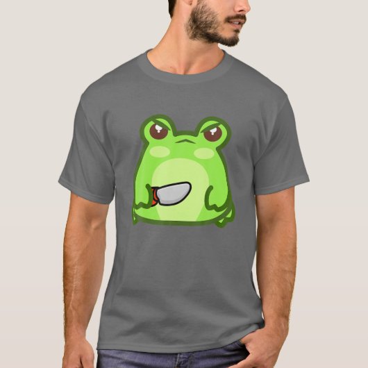 Kikker van Kawaii met Knife Cute Kawaii Froggy T-shirt (Voorkant)