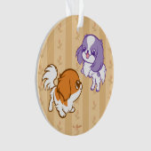 Kikker van Kawaii Puppies Japanse Chin Ornament (voorkant)