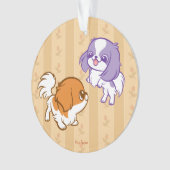 Kikker van Kawaii Puppies Japanse Chin Ornament (voorkant)