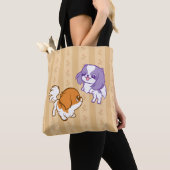 Kikker van Kawaii Puppies Japanse Chin Tote Bag (Dichtbij)