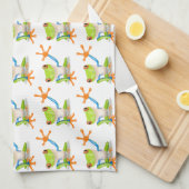 Kikker van kleurrijke roodgekleurde boomkikker die theedoek (Quarter Fold)