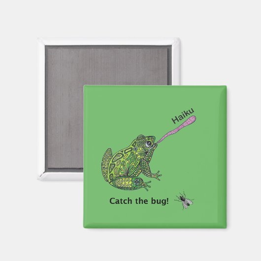 Kikker vangt de haiku bug! magneet (Voorkant / Achterkant)