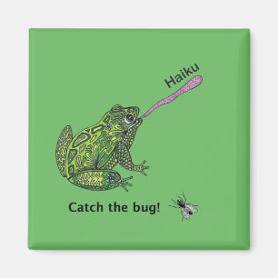 Kikker vangt de haiku bug! magneet