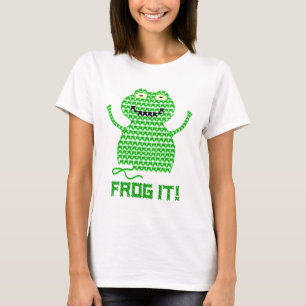 Kikker. Vector Crochet Frog T-shirt