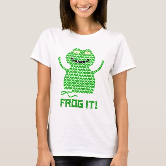 Kikker. Vector Crochet Frog T-shirt (Voorkant)