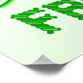 Kikker. Vector haakkikker (groene achtergrond) Poster (Hoek)
