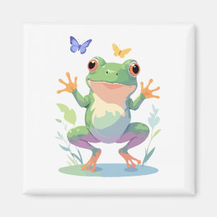 Kikker Vector Schilderen Schattig Fun Animal Spele Magneet