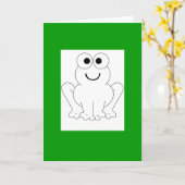 Kikker Verjaardag Kaart (Gele Bloem)