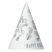 Kikker-verjaardag-partij - Kleur uw eigen partijPe Feesthoedjes (Links)