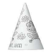 Kikker-verjaardag-partij - Kleur uw eigen partijPe Feesthoedjes (Rechts)