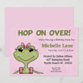 Kikker Verjaardag Uitnodigen voor meisjes Kaart (Voorkant / Achterkant)