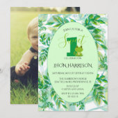 Kikker verjaardagsfeestje Green Froggy-themauitnod Kaart (Voorkant / Achterkant)